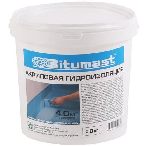 Купить Гидроизоляция Bitumast акриловая 4 кг по низкой цене