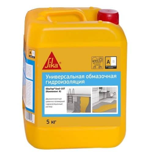 Купить Гидроизоляция SikaTopSeal-107 обмазочная универсальная компонент A 5 кг по низкой цене