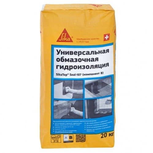 Купить Гидроизоляция SikaTopSeal-107 обмазочная универсальная компонент B 20 кг по низкой цене