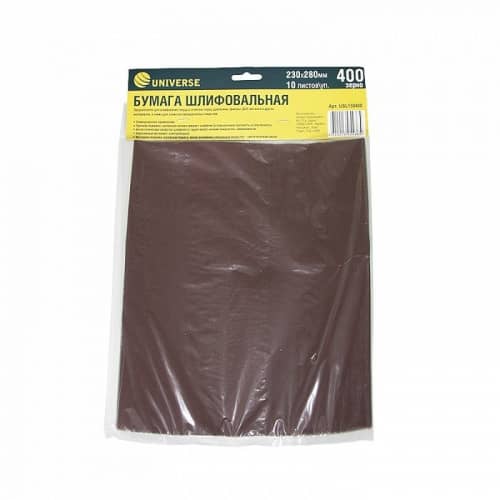 Купить Бумага Universe USL150400 шлифовальная Р-400 230х280 мм по низкой цене