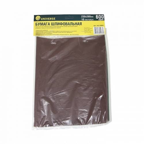 Купить Бумага Universe USL150600 шлифовальная Р-600 230х280 мм по низкой цене
