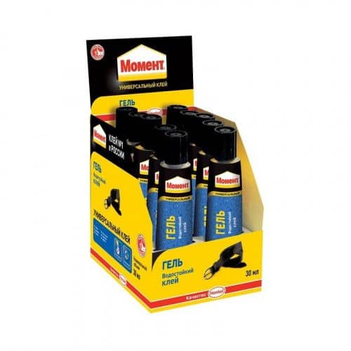 Купить Клей-гель Henkel Момент в шоу-боксе 10 шт 30 мл по низкой цене