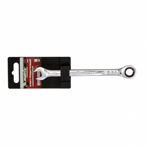Купить Ключ Matrix Professional 14803 комбинированный трещоточный зеркальный хром 10 мм по низкой цене
