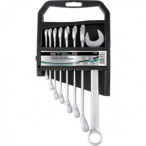 Купить Набор Stels 15429 ключей комбинированных матовый хром 6-22 мм 12 штук по низкой цене