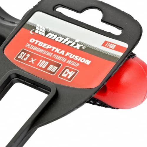 Купить Отвертка Matrix Fusion шлицевая SL3х100 мм с рукояткой anti slip по низкой цене
