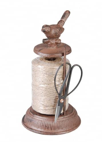 Купить Веревка джутовая для букетов на чугунной катушке с птичкой Esschert Design по низкой цене