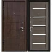 Купить Дверь МеталЮр М7 входная металлическая левая снаружи МДФ винорит Темный орех внутри МДФ экошпон Грей мелинга 2050х860 мм по низкой цене