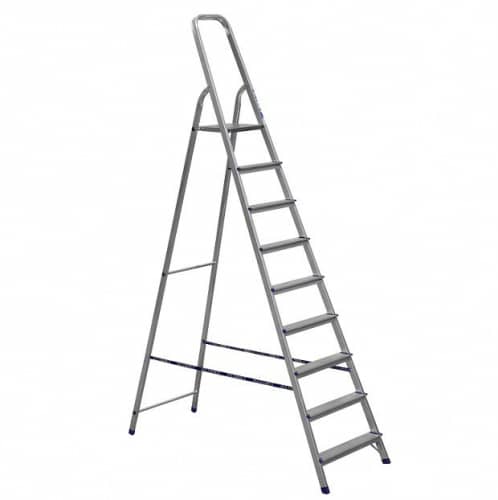 Купить Стремянка Алюмет АМ709 алюминиевая односторонняя универсальная по низкой цене