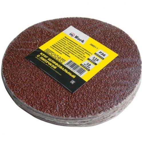 Купить Круг In Work шлифовальный 39659-1 125 мм P240 10 шт. по низкой цене