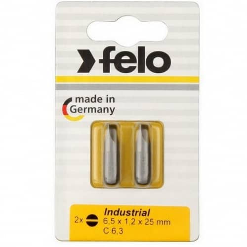Купить Бита Felo Industrial шлицевая плоская SL6,5х1,2х25 мм 2 шт по низкой цене