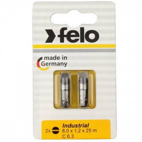 Купить Бита Felo Industrial шлицевая плоская SL8х1,2х25 мм 2 шт по низкой цене