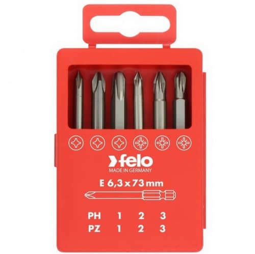 Купить Набор Felo Profi бит PH/PZ 73 мм 6 предметов в кейсе по низкой цене