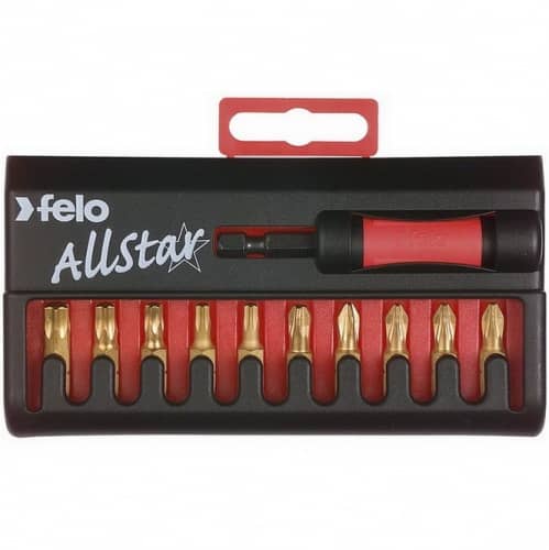 Купить Набор Felo TiN AllStar бит PZ/Tx с держателем бит Star 11 предметов в кейсе по низкой цене