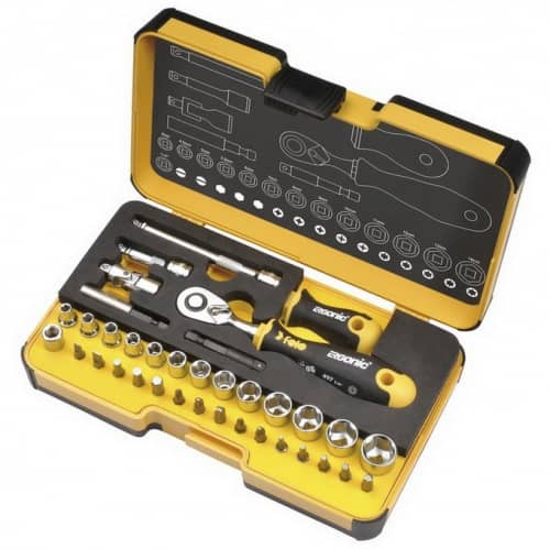 Купить Набор Felo R-Gо XL SL/ND/PH/Tx/SQ/BH/MS бит и головок с трещоткой и рукояткой Ergonic 36 предметов в кейсе по низкой цене