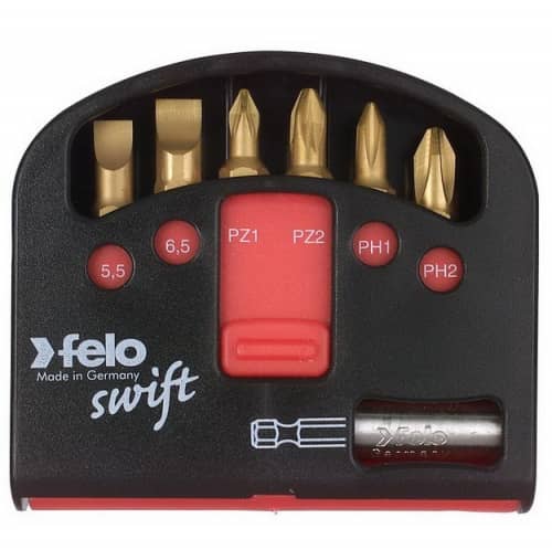 Купить Набор Felo TiN SL/PZ/PH бит с магнитным держателем 7 предметов в боксе Swift по низкой цене