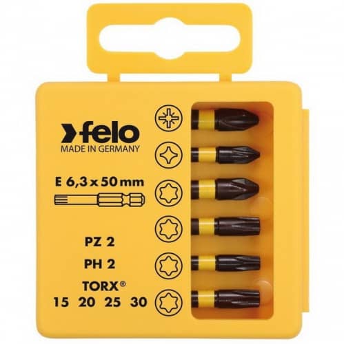 Купить Набор Felo 4 Impact PZ/Tx ударных бит 50 мм 6 предметов в кейсе по низкой цене