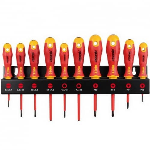 Купить Набор Felo Ergonic SL/PH/PZ/Tx диэлектрических отверток 10 шт. на стальной стойке по низкой цене