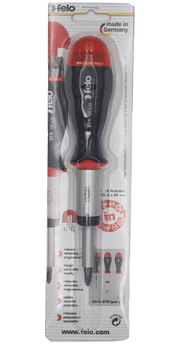 Купить Отвертка Felo с реверсивным механизмом, с набором бит 8 шт по низкой цене