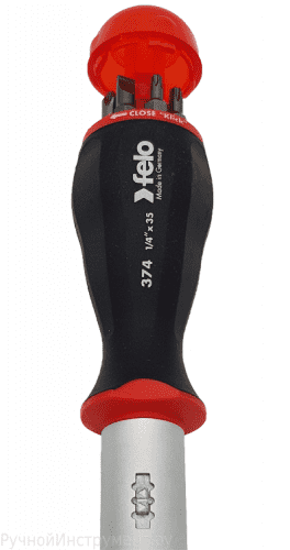 Купить Отвертка Felo с реверсивным механизмом, с набором бит 8 шт по низкой цене