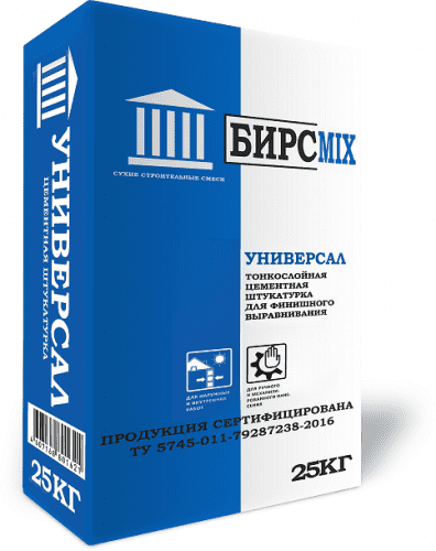Купить Штукатурка БирсMix Универсал 25 кг по низкой цене
