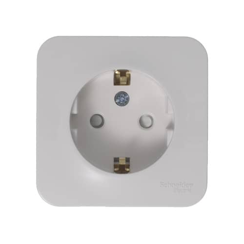 Купить Розетка Schneider Electric Бланка с заземлением белая по низкой цене
