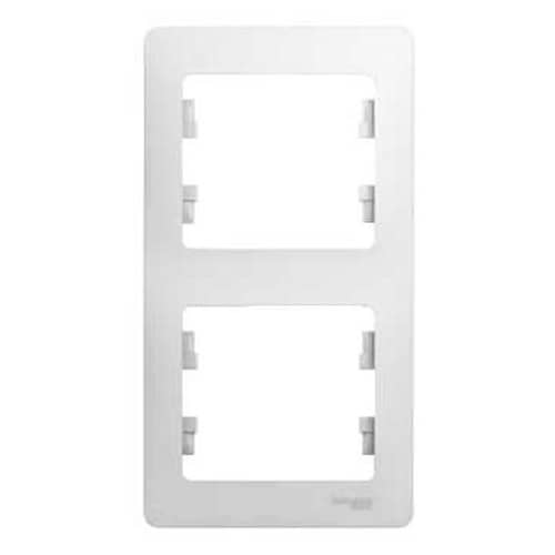 Купить Рамка Schneider Electric Глосса 2 поста вертикальная белая по низкой цене