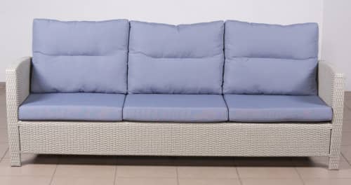 Купить Диван ТЕРРАСА Люкс ВЕНЕЦИЯ-2 3-х местный, плетеный, жгут 9378, с подушками по низкой цене