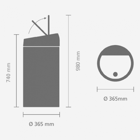 Купить Бак Brabantia Touch Bin New мусорный, розовый, 45 л по низкой цене