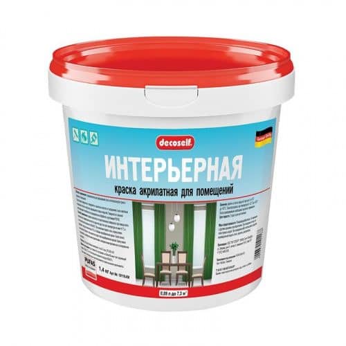 Купить Краска PUFAS Decoself в/д, акрилатная, интерьерная, белая 0,89 л по низкой цене
