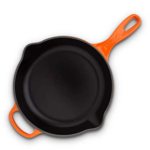 Купить Сковорода Le Creuset с желобом чугунная, эмалированная, оранжевая, 20 см по низкой цене