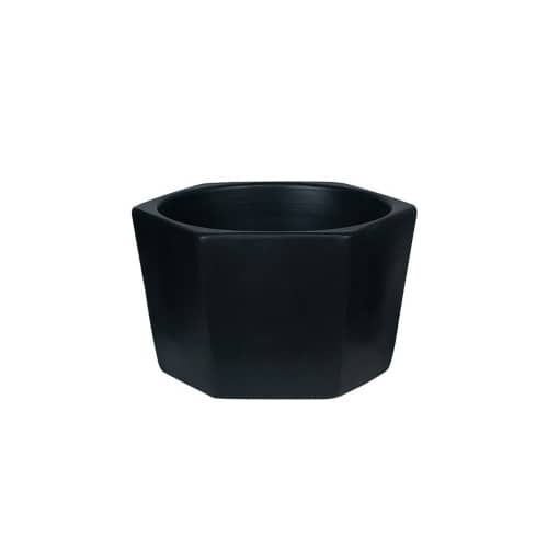 Купить Кашпо керамическое Эджес шестигранник d15 см черный по низкой цене