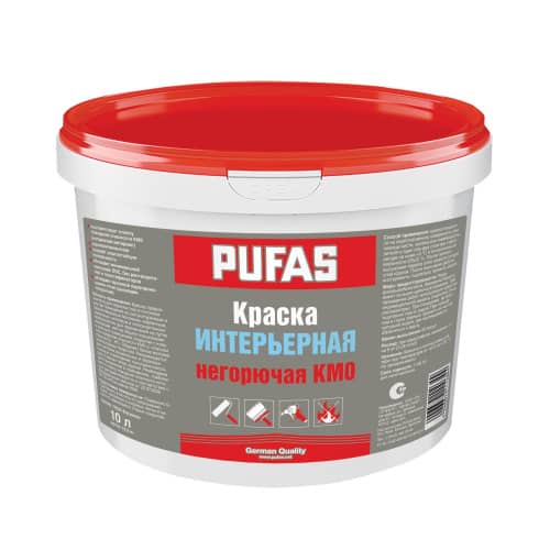 Купить Краска PUFAS КМ0 интерьерная негорючая NCS S 1015-Y соломенный 10 л по низкой цене