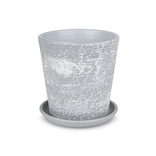 Купить Горшок керамический Лофт d26 см серо-белый по низкой цене