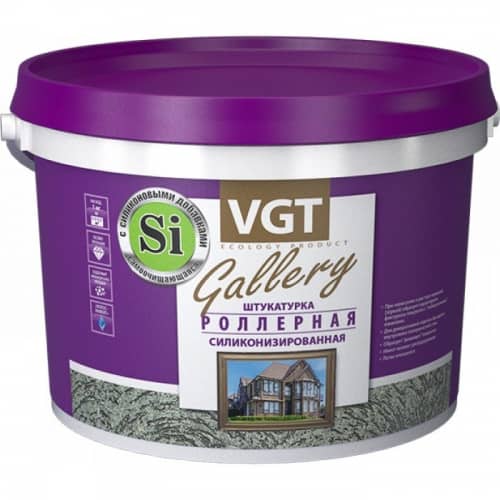 Купить Штукатурка VGT Роллерная Короед 1-1,5 мм декоративная силиконизированная 25 кг по низкой цене