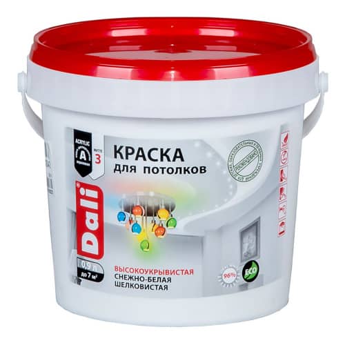 Купить Краска для потолков акриловая Dali Professional белая 0,9 л по низкой цене
