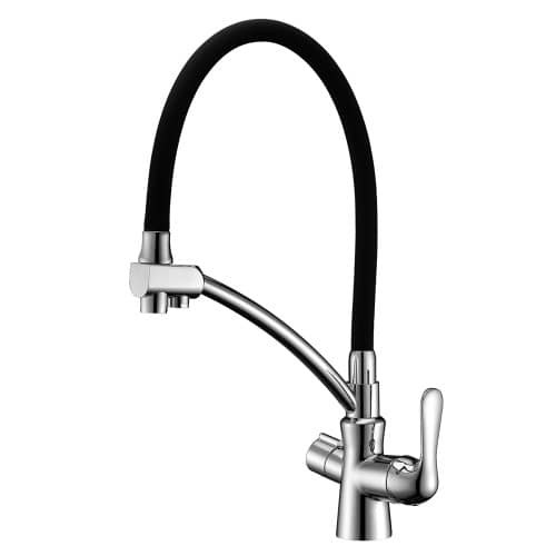 Купить Смеситель для кухни LEMARK Comfort с гибким черным изливом и подключением фильтра по низкой цене