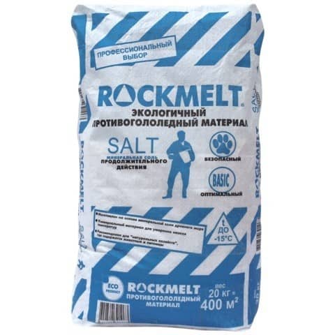 Купить Реагент Rockmelt Salt противогололедный 20 кг по низкой цене