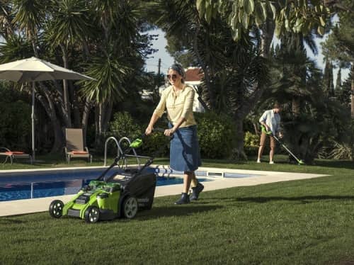 Купить Газонокосилка Greenworks Twin Force G40LM49DB аккумуляторная без аккумулятора и зарядного устройства по низкой цене