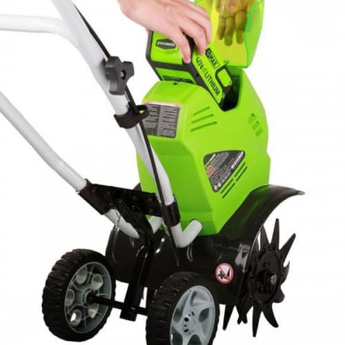 Купить Культиватор Greenworks G40TLK6 40V аккумуляторный с аккумулятором 6 А.ч и зарядным устройством по низкой цене