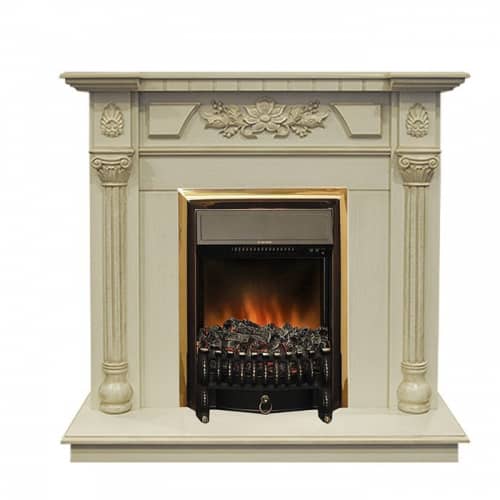 Купить Электрокамин Real Flame Dacota WT c очагом Fobos Brass S по низкой цене