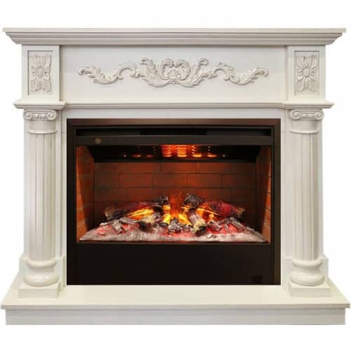 Купить Электрокамин Real Flame Silvia 26 WT c очагом 3D Helios 26 по низкой цене