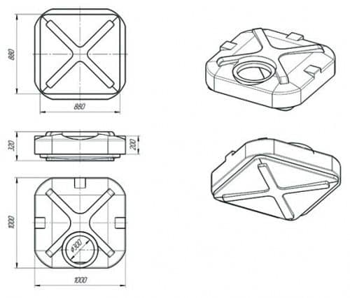 Купить Бак Экопром Rostok для душа с подогревом 200 л по низкой цене