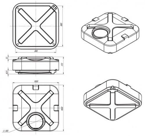 Купить Бак Экопром Rostok для душа без лейки 250 л по низкой цене