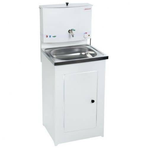 Купить Умывальник Акватекс с электроводонагревателем, с тумбой, мойка из нержавеющей стали белый по низкой цене