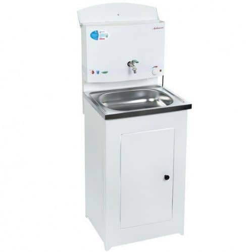 Купить Умывальник Акватекс с электроводонагревателем, с тумбой, мойка из нержавеющей стали белый по низкой цене
