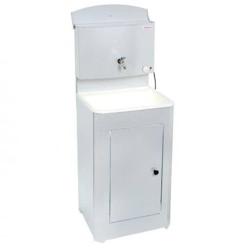 Купить Умывальник Акватекс с электроводонагревателем, с тумбой, мойка из пластика белое золото по низкой цене