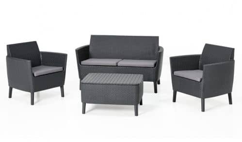 Купить Комплект мебели Allibert Salemo 3 seater графит-прохладный серый по низкой цене