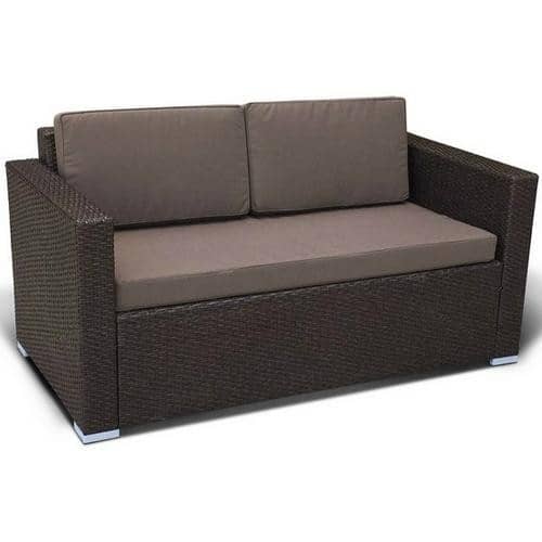 Купить Диван Афина-Мебель S52A-W53 brown из искусственного ротанга коричневый по низкой цене