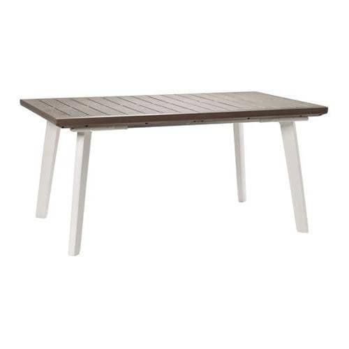 Купить Стол Keter Harmony Extendable пластиковый раздвижной белый - капучино-коричневый по низкой цене