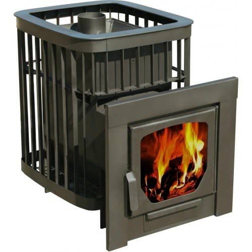 Купить Печь Варвара Каменка дровяная сетка мини с панорамной дверью по низкой цене